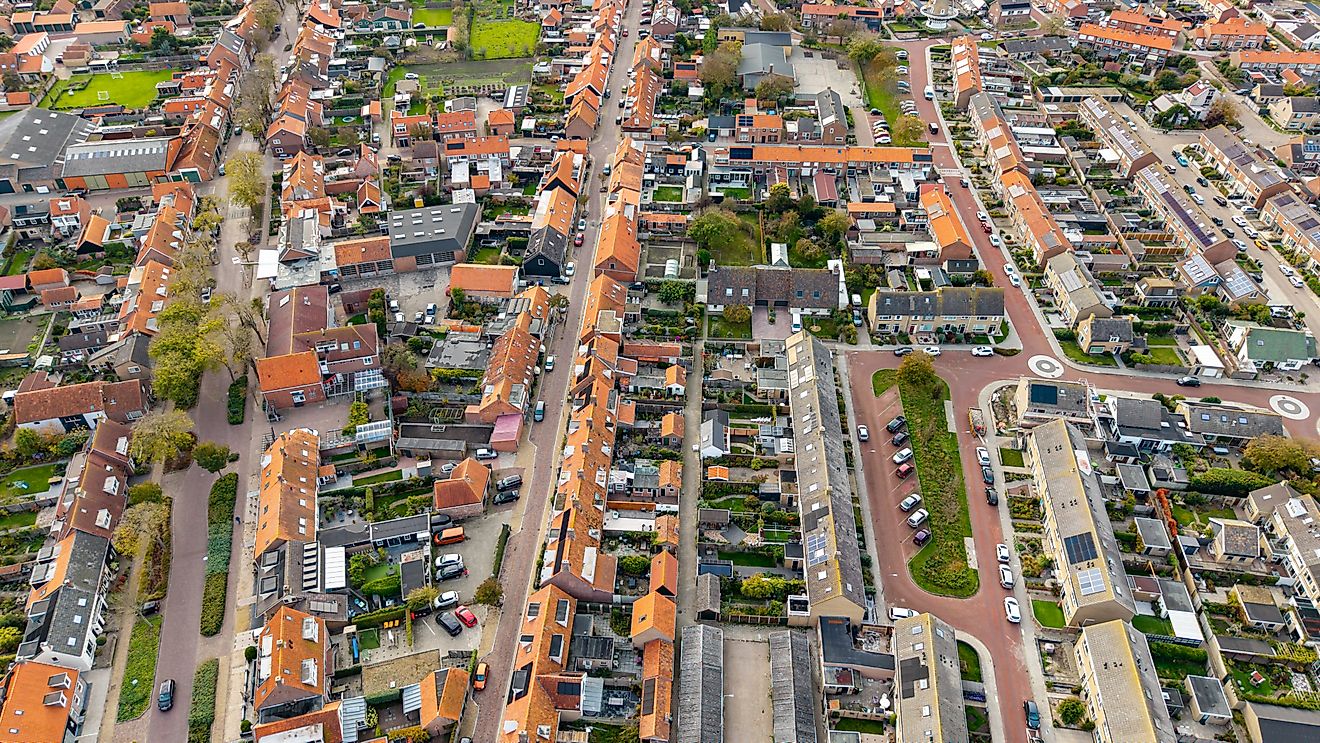 Ariel view of Westkapelle, Zeeland, Netherlands
