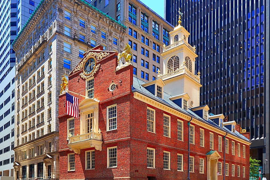 The Old State house building in Boston, one of the oldest continuously serving capital city in the United States. 