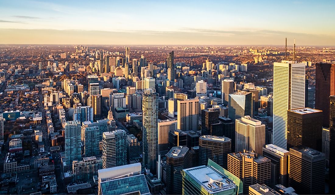 Toronto, Ontario is the country's largest city.