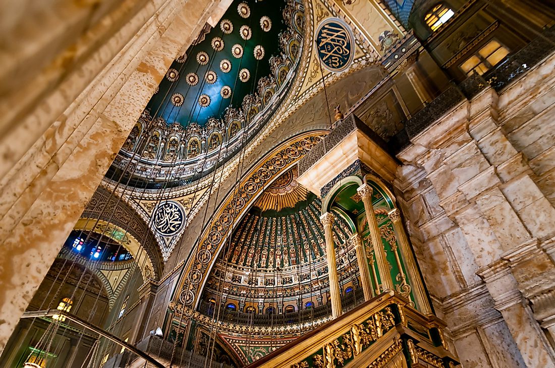 The interior of the Mohammed Ali Mosque in Cairo, Egypt. Editorial credit: cornfield / Shutterstock.com.