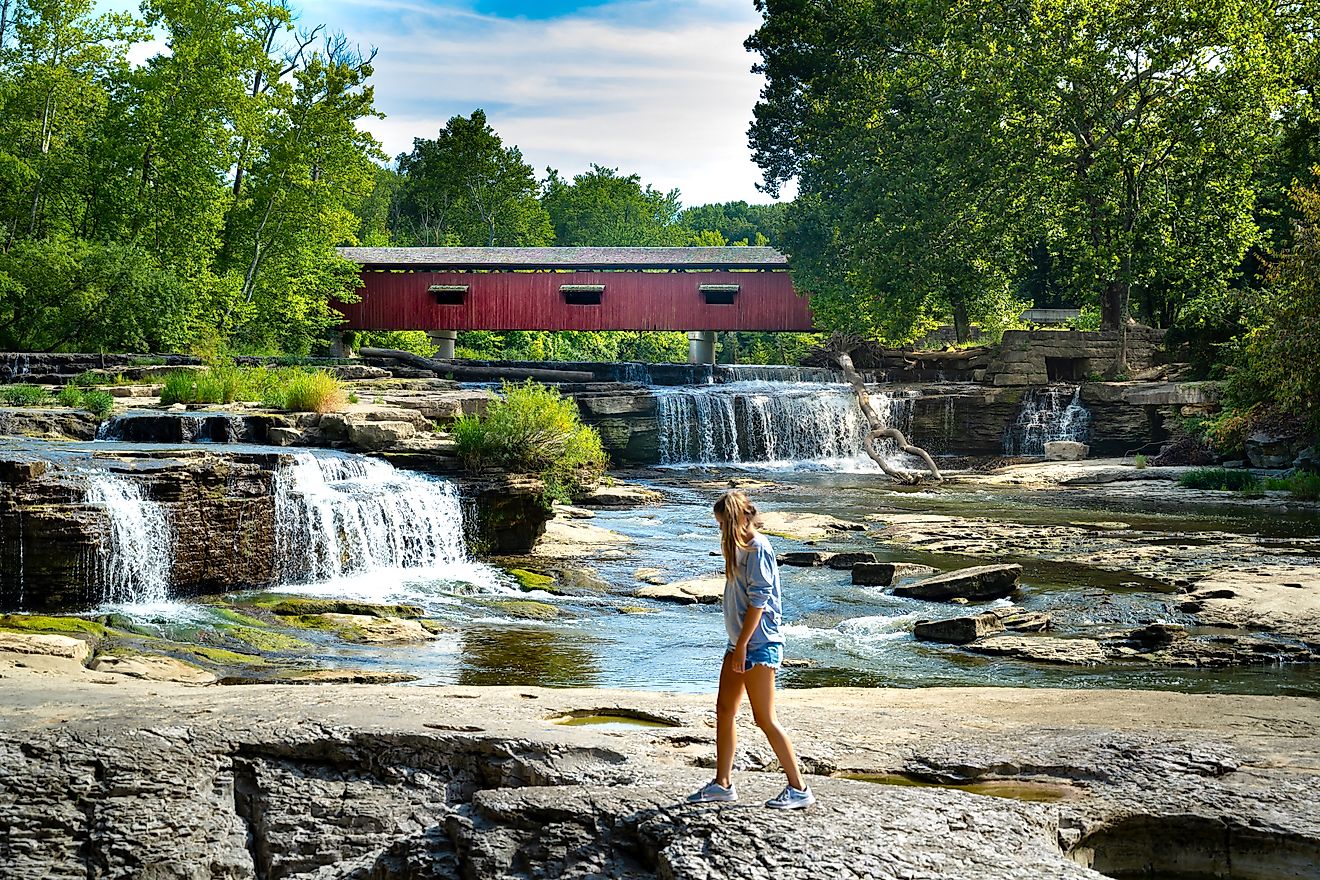 The stunning Cataract Falls in Indiana.