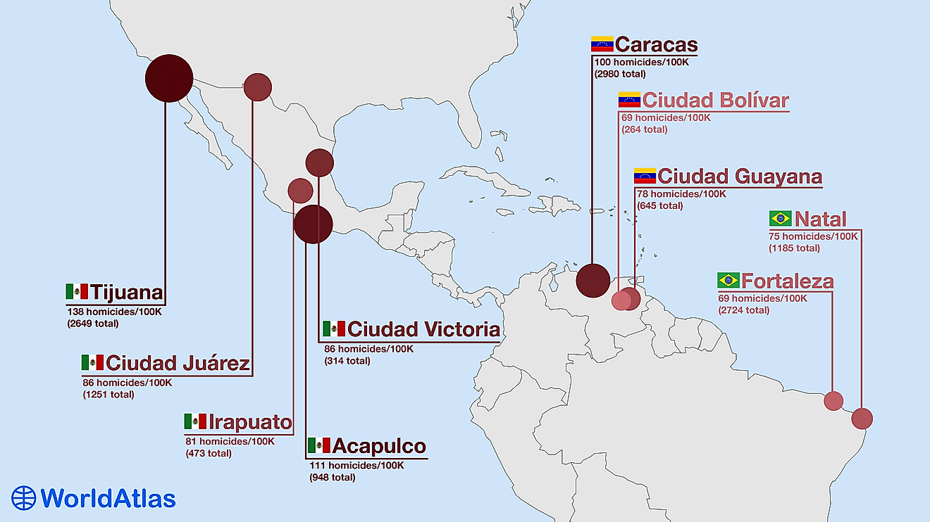 The Most Dangerous Cities In The World Worldatlas