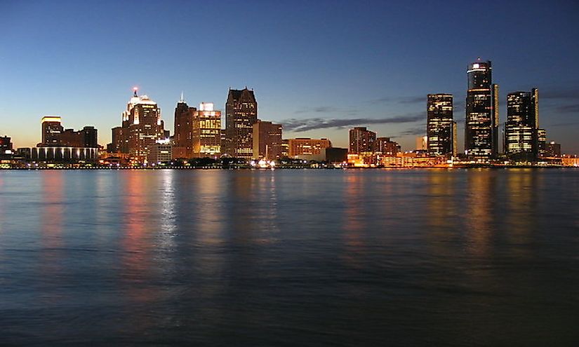 The skyline of Detroit