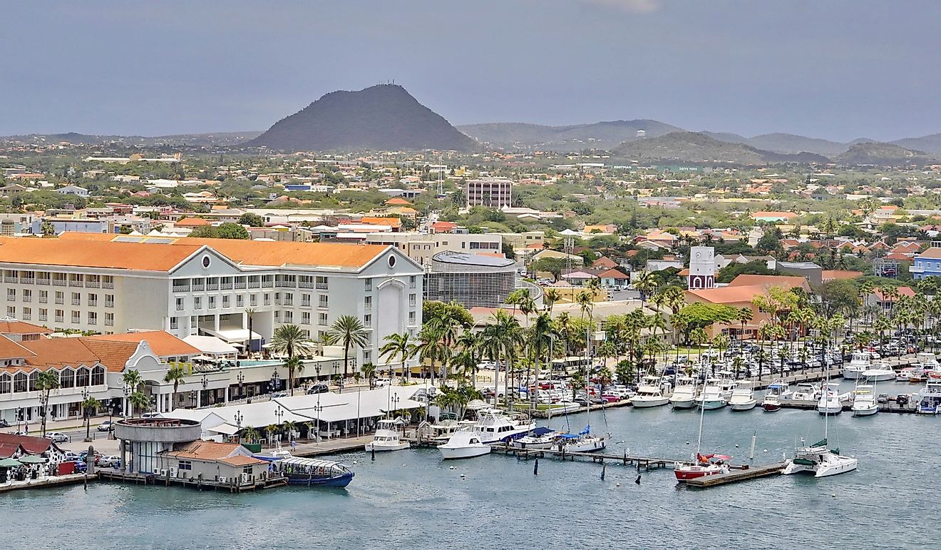 Capital Oranjestad from the Sky, Aruba.