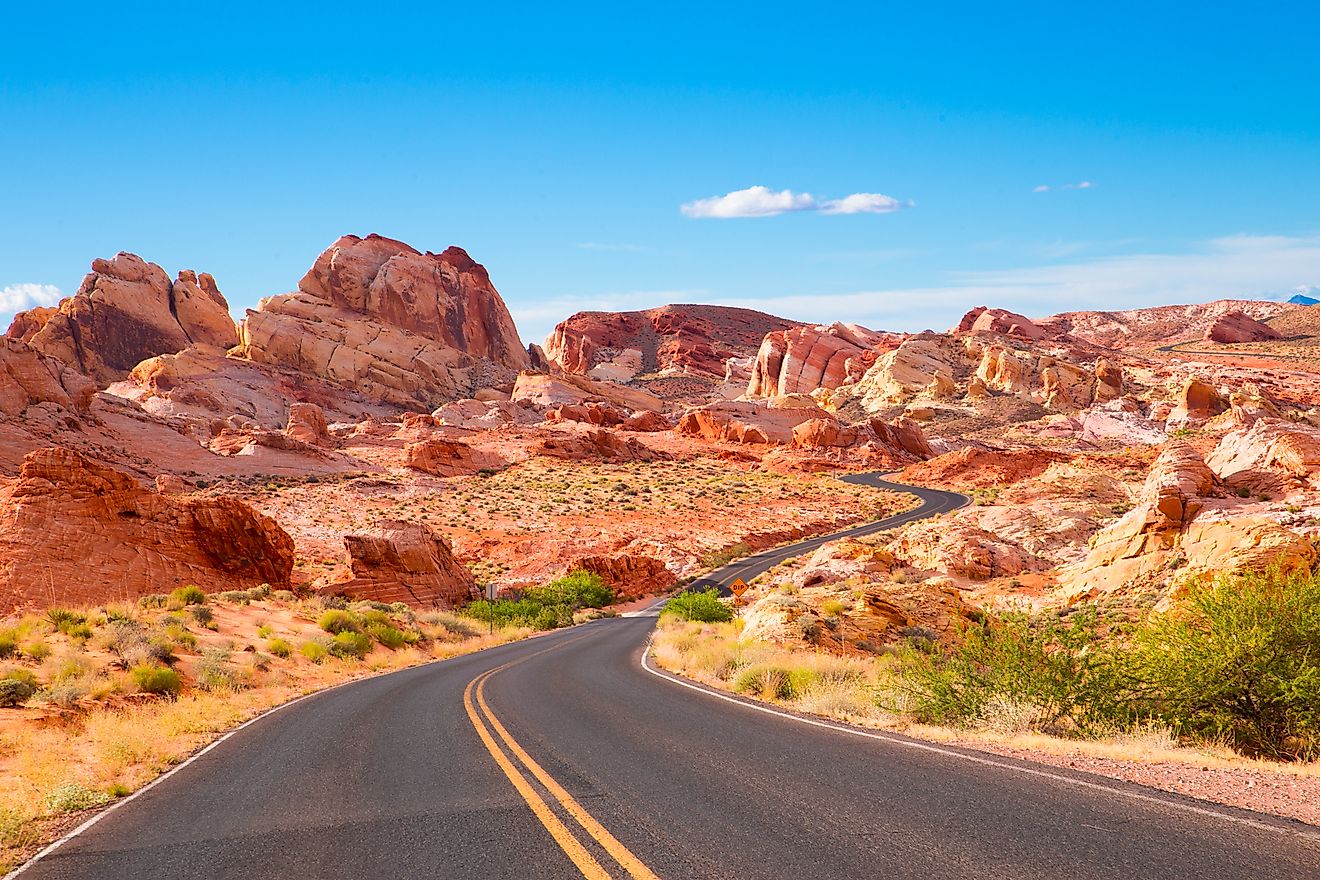 Road through Valley of Fire State Park in Nevada