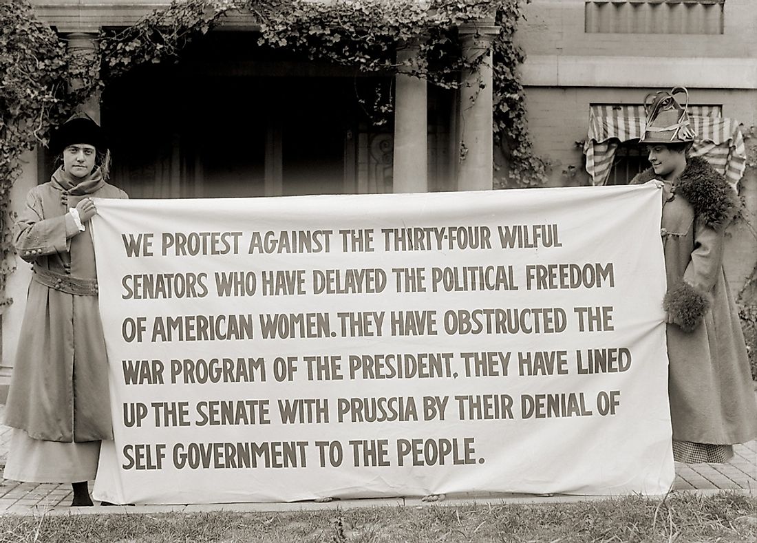 Women protesting for women to have the right to vote. 