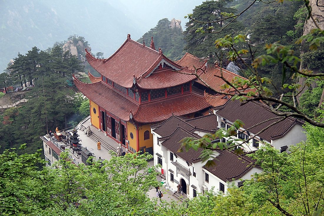 A temple atop Mount Jiuhua. 