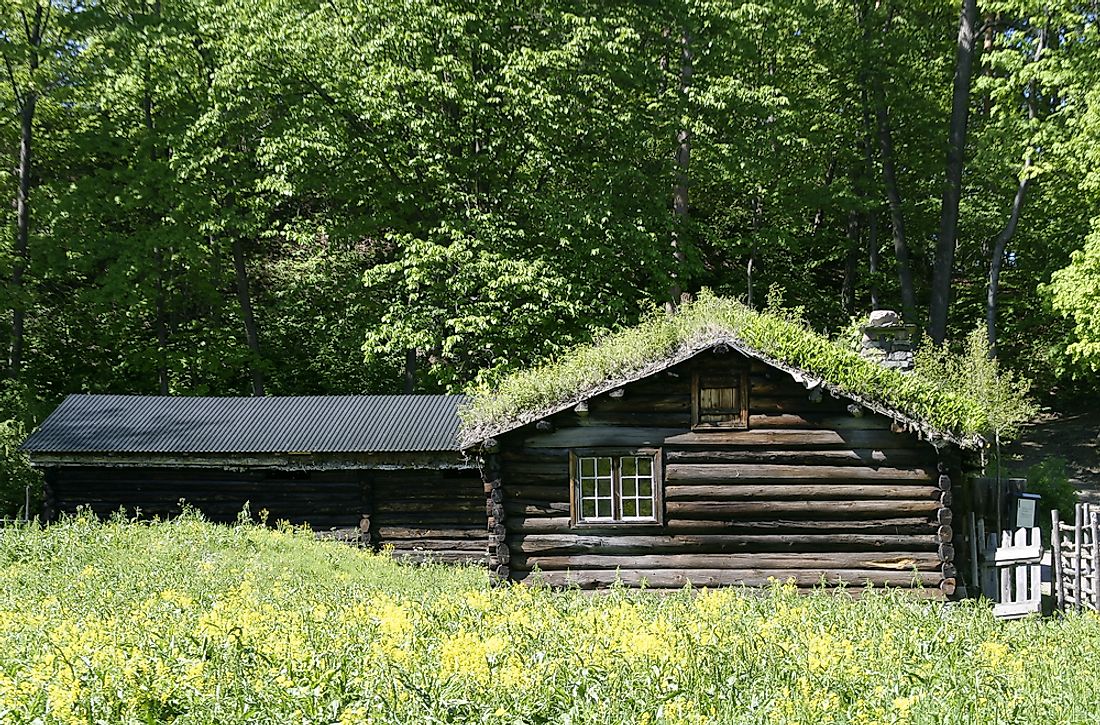 A log cabin found in Northern Europe. 