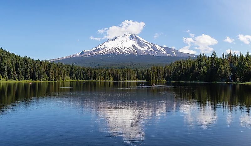 Mount Hood, a notable volcano in Oregon, USA. 