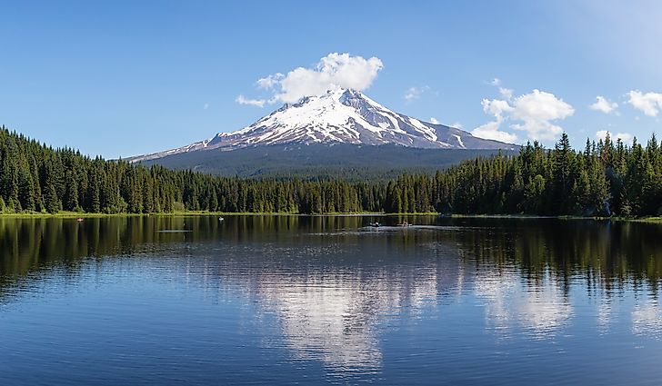 Mount Hood, a notable volcano in Oregon, USA. 