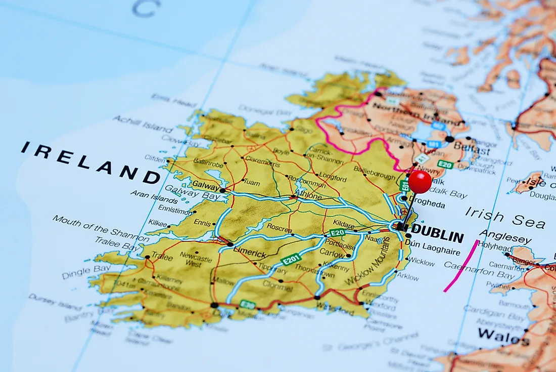 The Republic of Ireland shares the island of Ireland with the UK region of Northern Ireland.