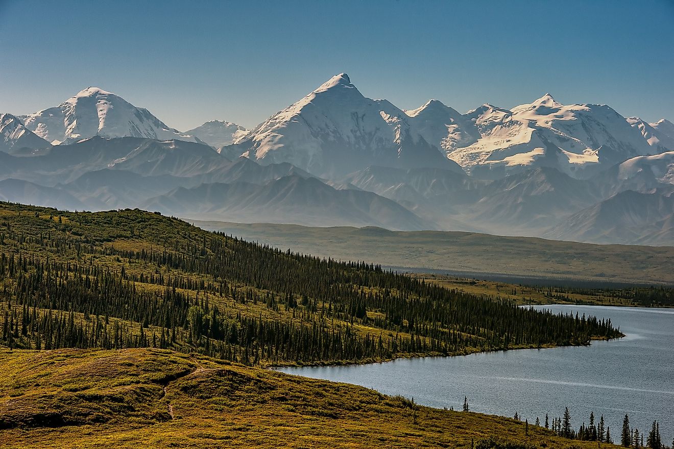 Mount Denali on clear morning from Wonder Lake