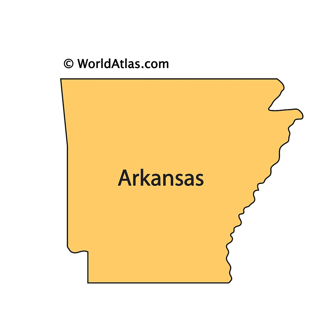 Outline Map of Arkansas