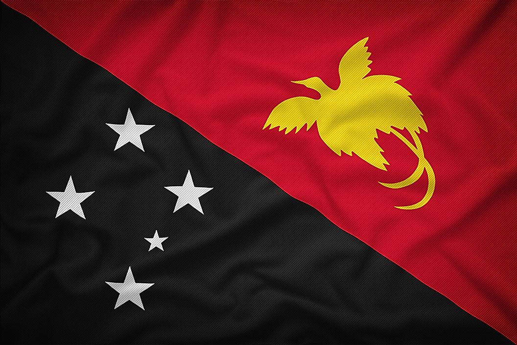 The flag of Papua New Guinea.