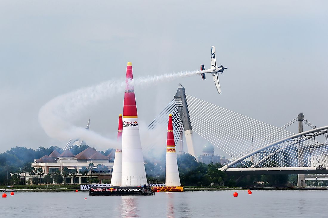 US pilot Michael Goulain at the 2014 Red Bull Air Race World Championship qualifiers. Editorial credit: CHEN WS / Shutterstock.com