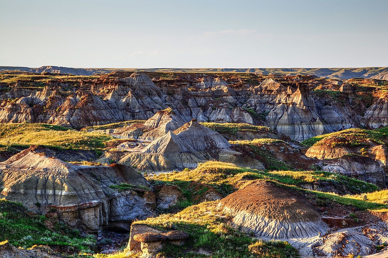 Sun setting over Dinosaur Provincial Park, a UNESCO World Heritage Site in Alberta, Canada. Image credit: Ronnie Chua/Shutterstock.com