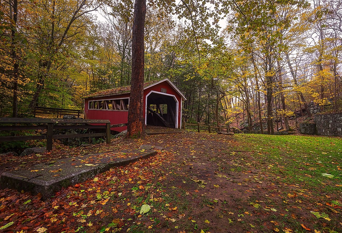 Autumn at Southford Falls State Park in Southbury, Connecticut.