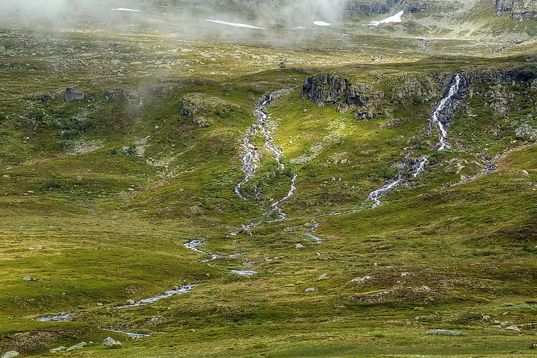 Rills are common features on sloping ground, particularly hillslopes. 