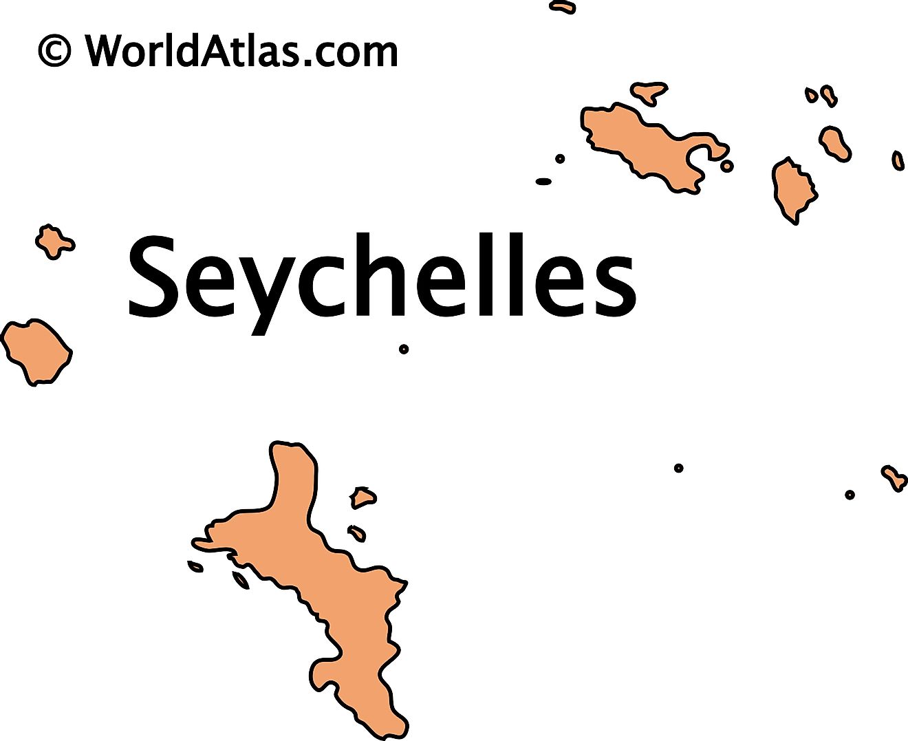 Mapa de contorno de Seychelles