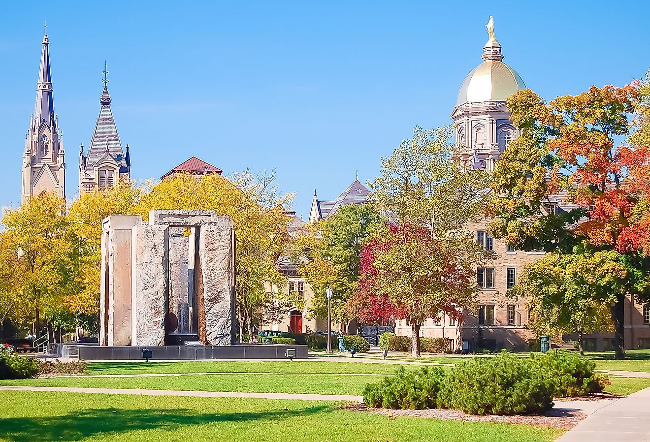 Autumn views of the central campus of the University of Notre Dame. Image credit Chuck W Walker via Shutterstock