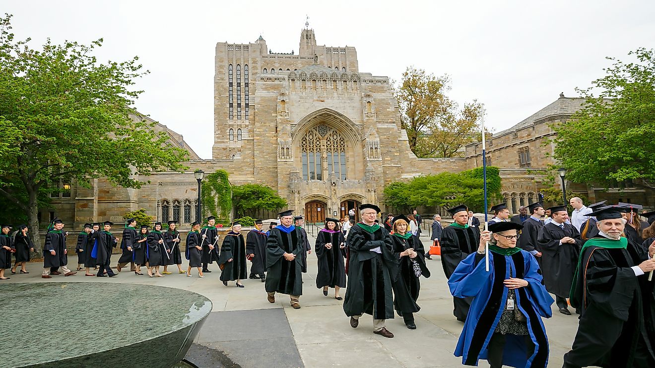 Yale University graduation ceremonies on Commencement Day on May 18, 2015. Editorial credit: f11photo / Shutterstock.com.