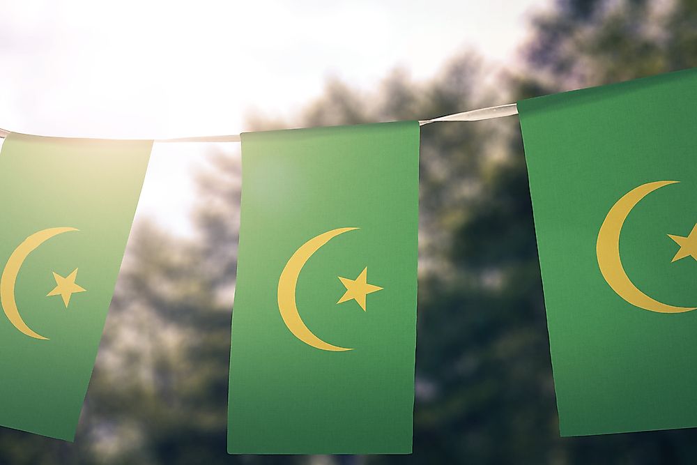 The flag of Mauritania. 