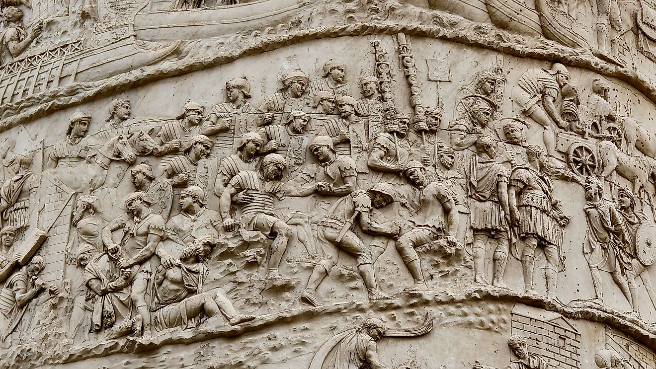Trajan’s Column depicting ancient Roman army.