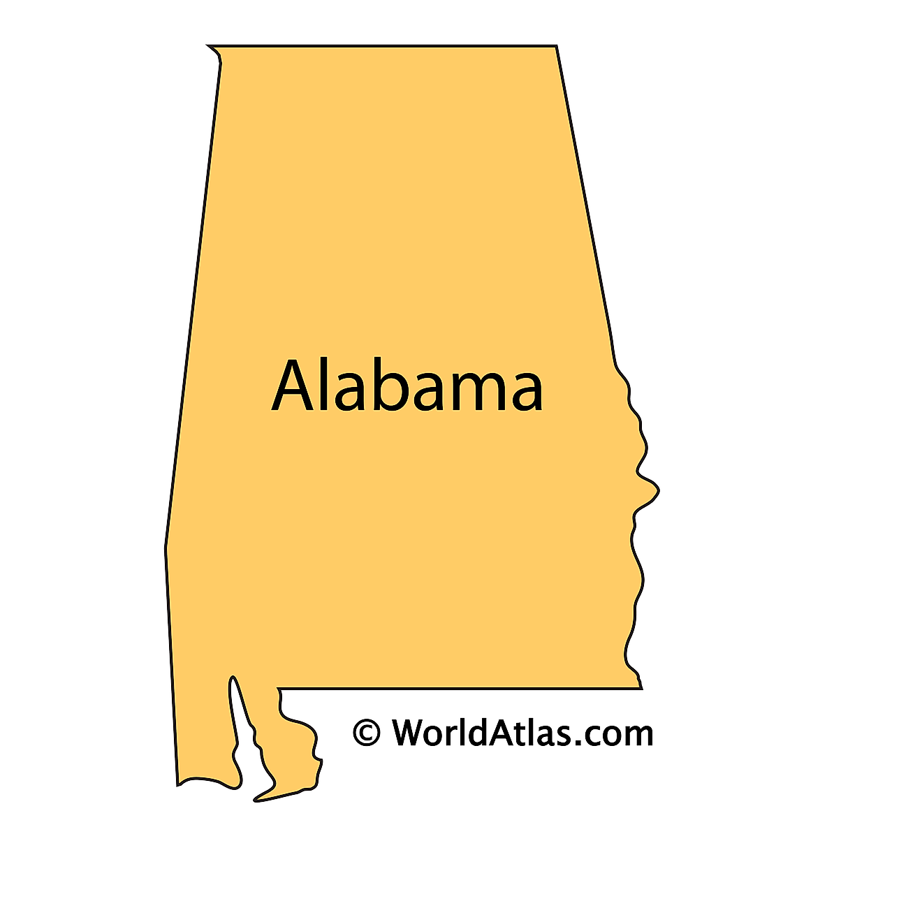 Outline Map of Alabama