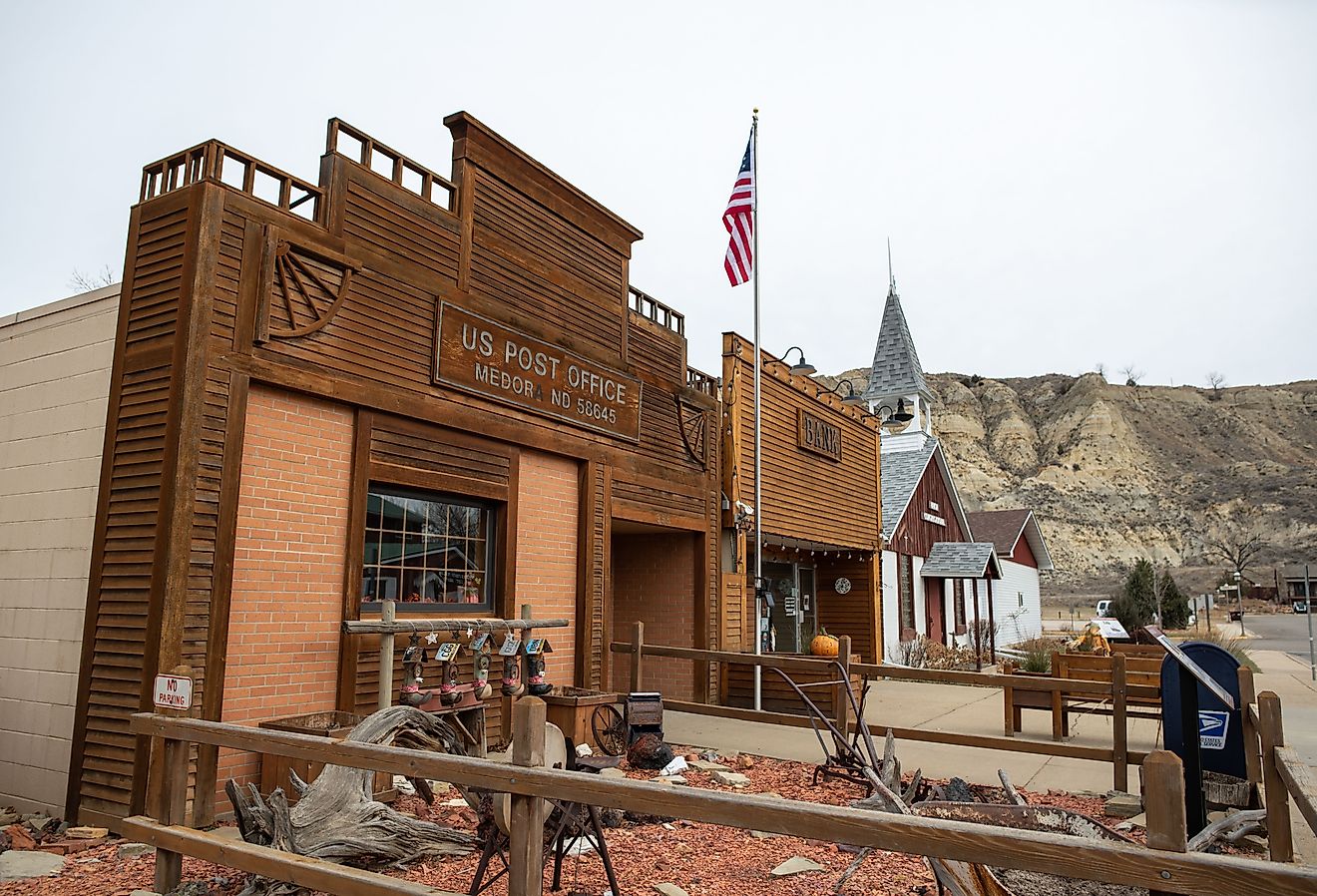 Post Office in downtown Medora, North Dakota. Image credit Michael Gordon via Shutterstock