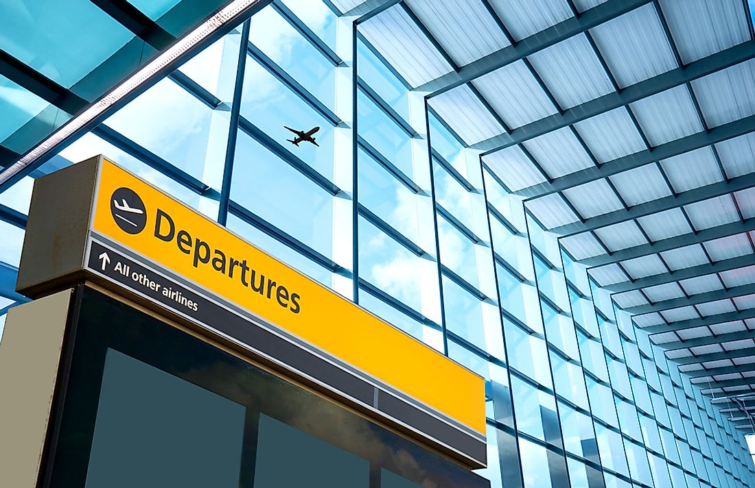 A departures sign at Heathrow Airport in London, which is also Europe's busiest. 