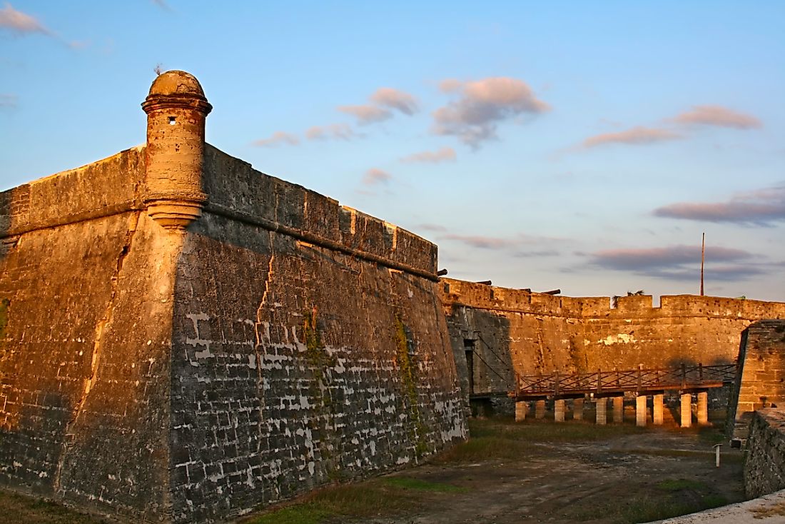 Castillo de San Marcos was built between 1672 and 1695. 