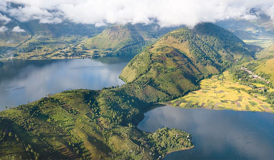 The mountainous terrain of Indonesia's Sumatra island.