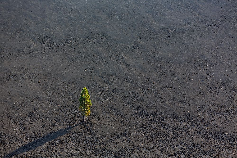 The ash fall zone can have great impacts on the surrounding landscape.