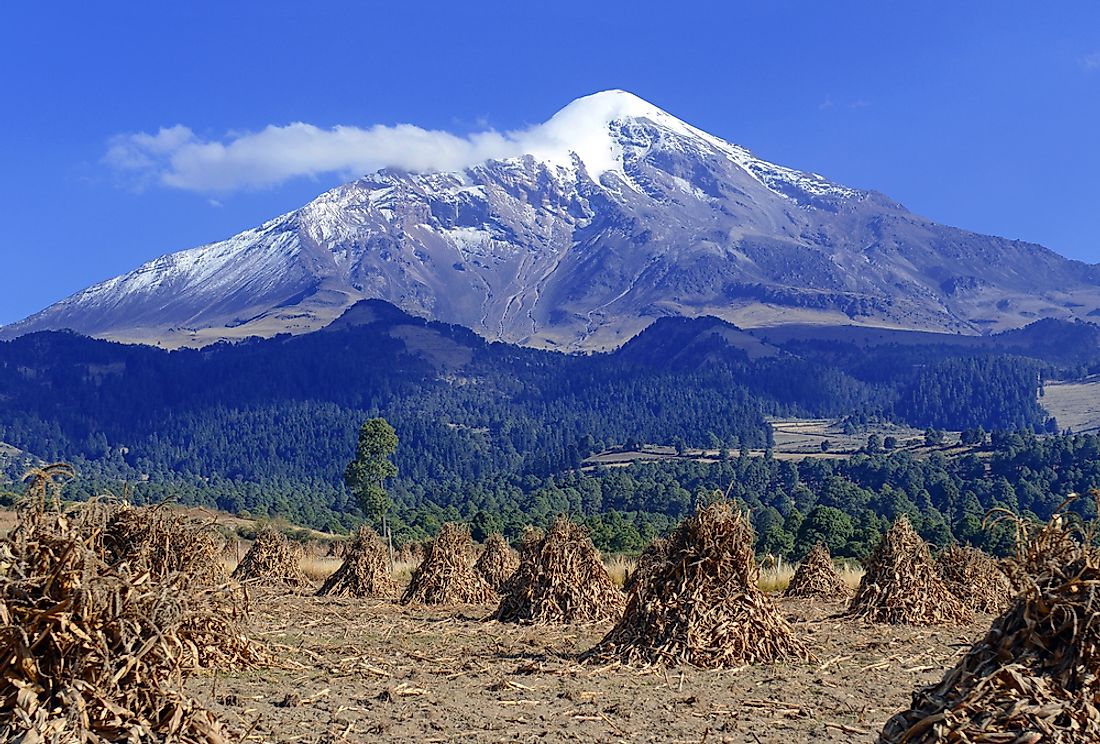 Pico de Orizaba's snow-capped volcanic peak.