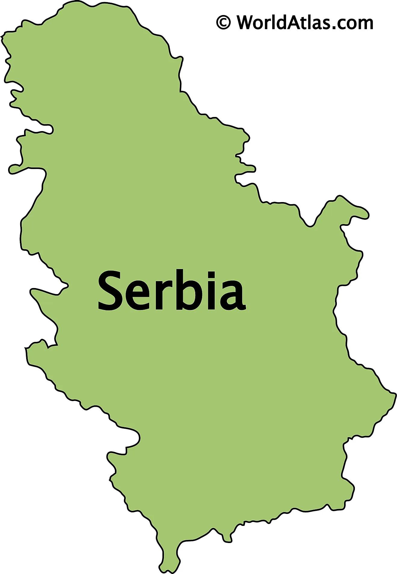 Mapa de contorno de Serbia