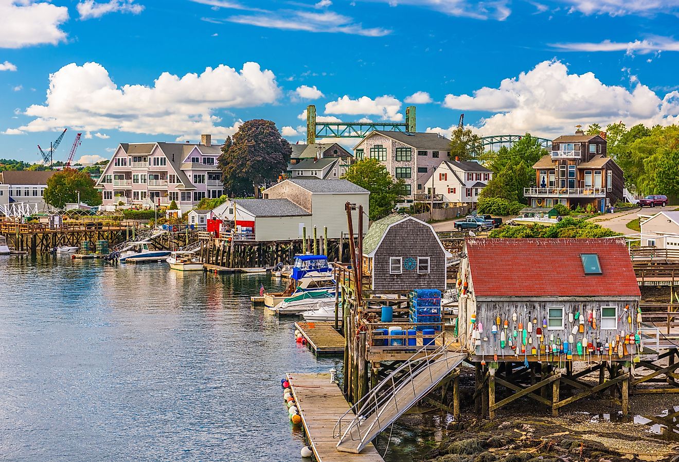 Portsmouth, New Hampshire, bait shacks on the Piscataqua River.