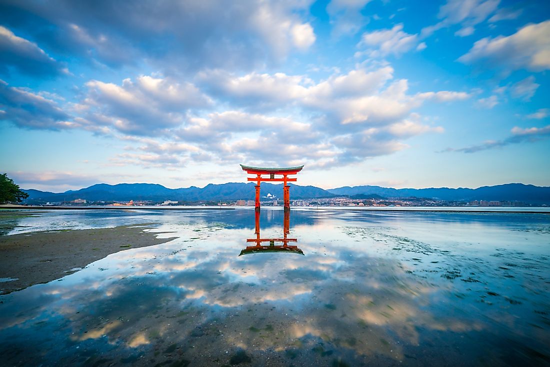 Torii at Itsukushima Shrine. 