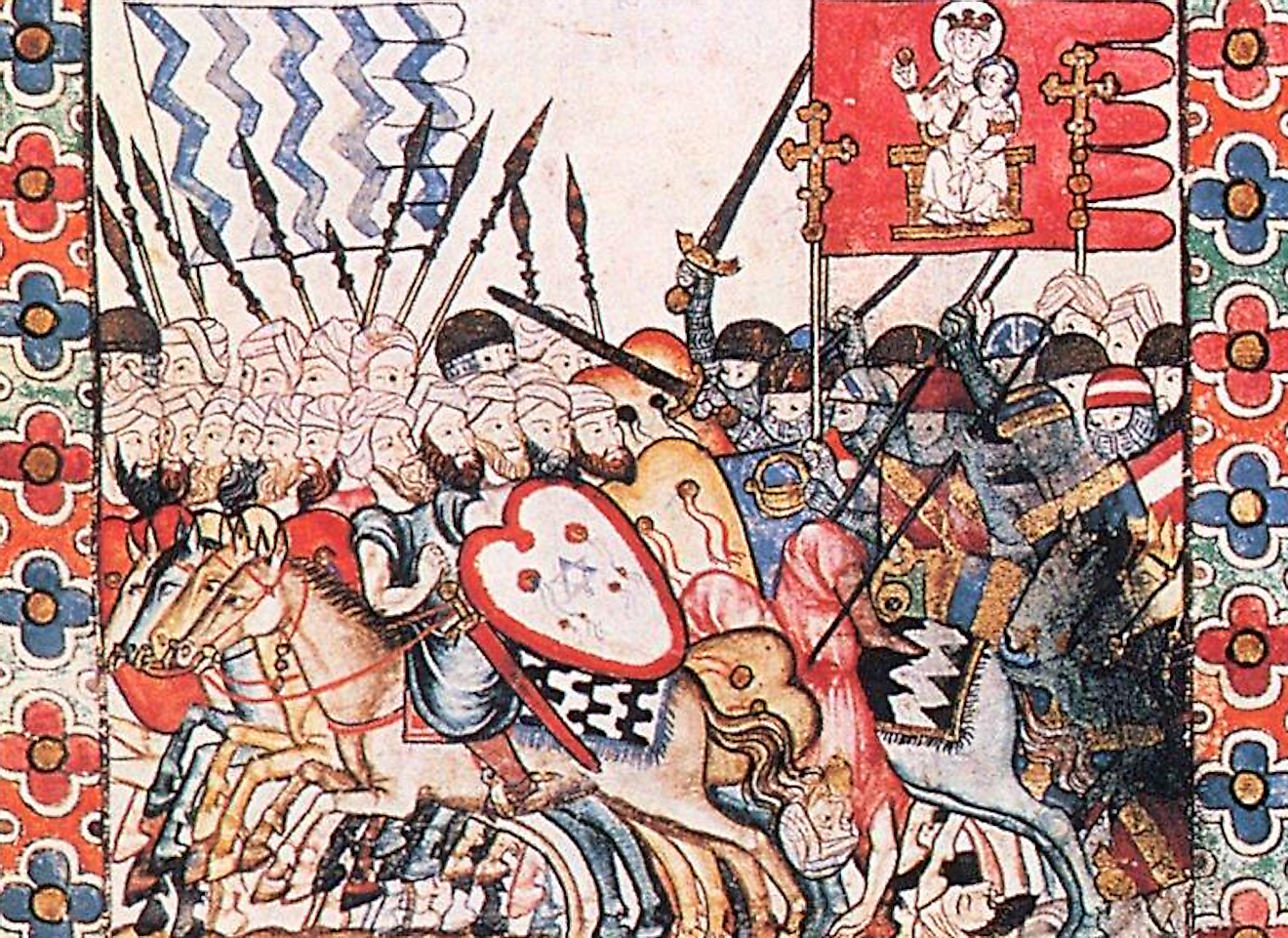 Moors and Christian Battle of Marrakesh taken from Cantigas de Santa Maria.