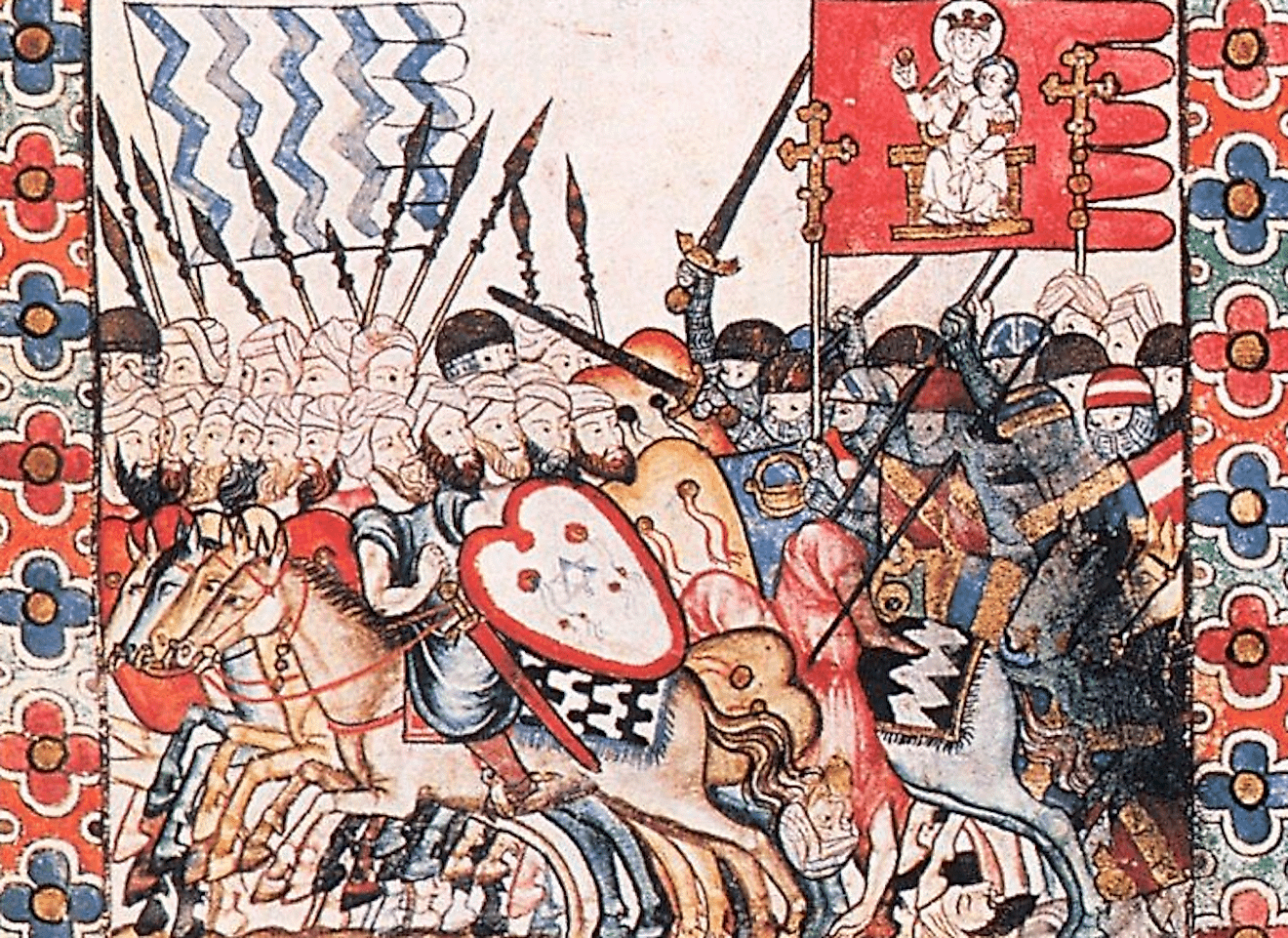 Moors and Christian Battle of Marrakesh taken from Cantigas de Santa Maria.