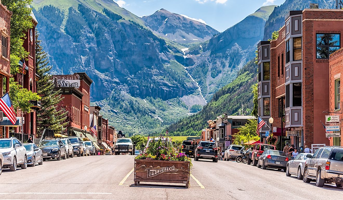 Street view in Telluride, Colorado.