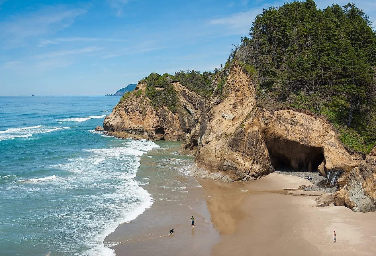 The incredible Hug Point State Recreation Site beach in Oregon.