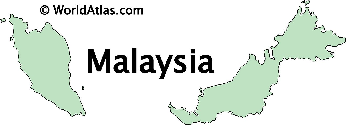 Mapa de contorno de Malasia