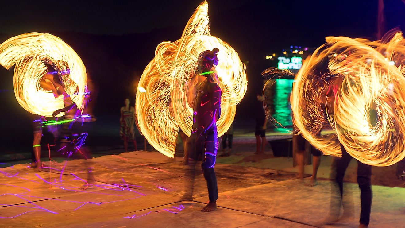 A fire spinning performance at a party in Phi Phi islands. Image credit: piqsels.com