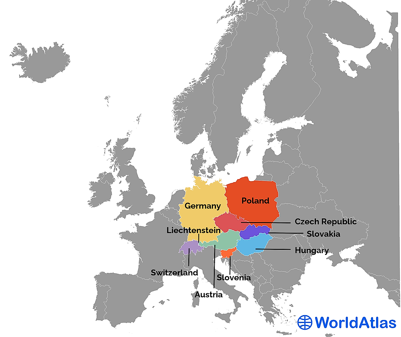 Central European Countries Worldatlas