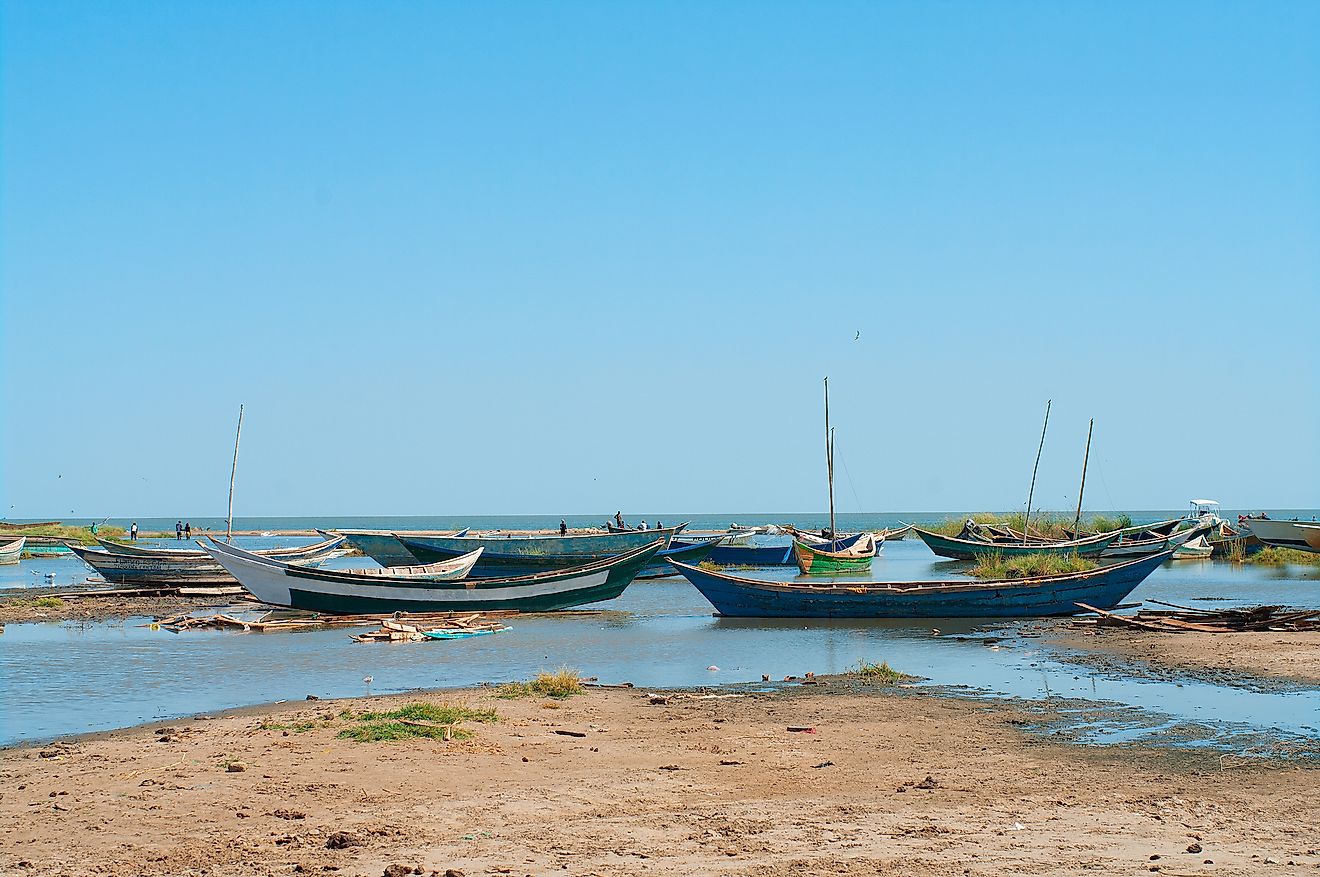 A view of Lake Turkana - the world's largest permanent desert lake. 