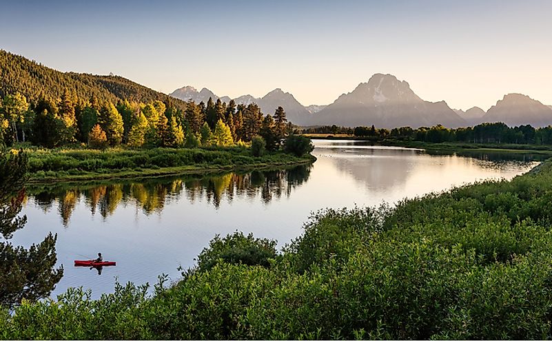 Fisherman on Snake River, Grand Teton National Park.