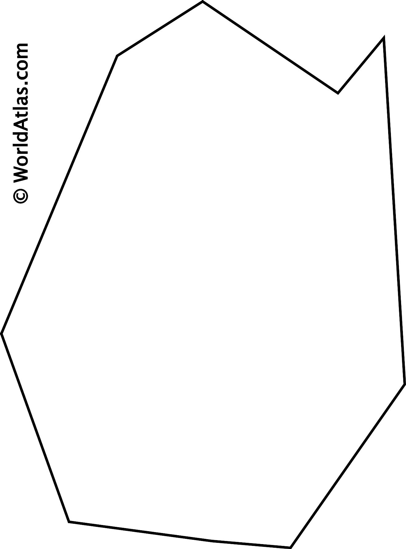 Blank Outline Map of Eswatini