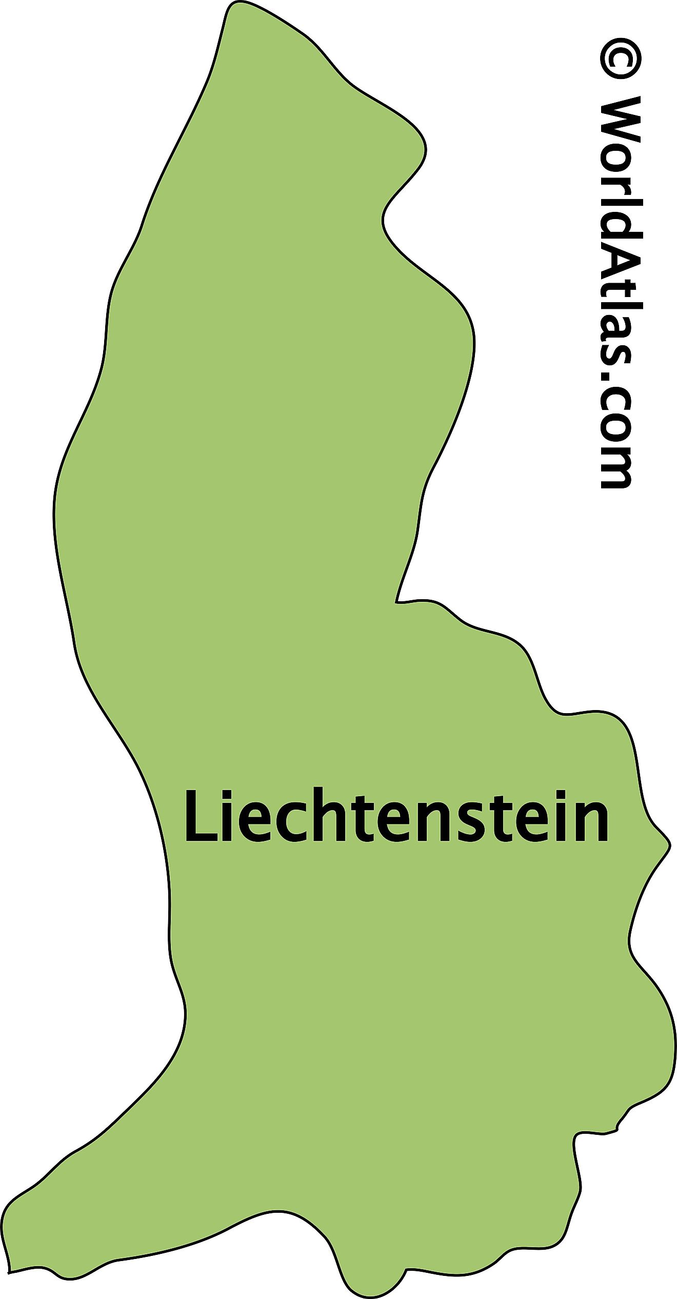 Mapa de contorno de Liechtenstein
