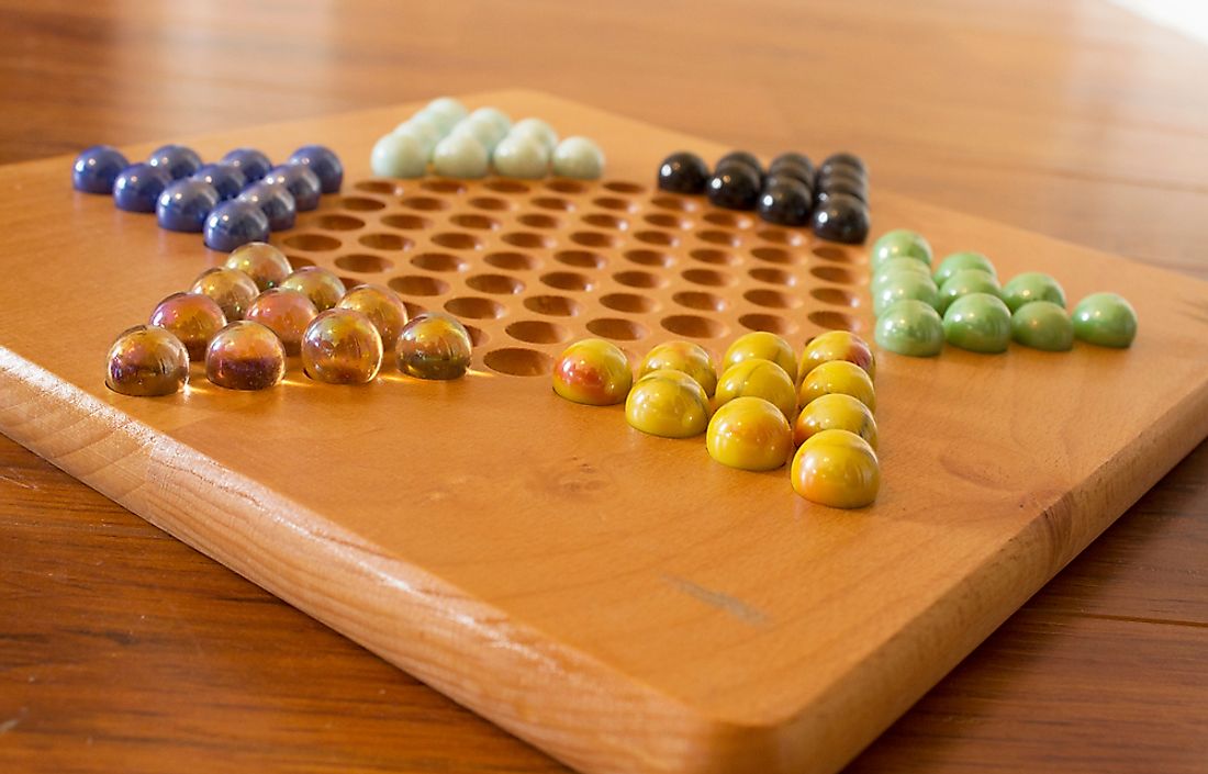 A Chinese checkers board. 