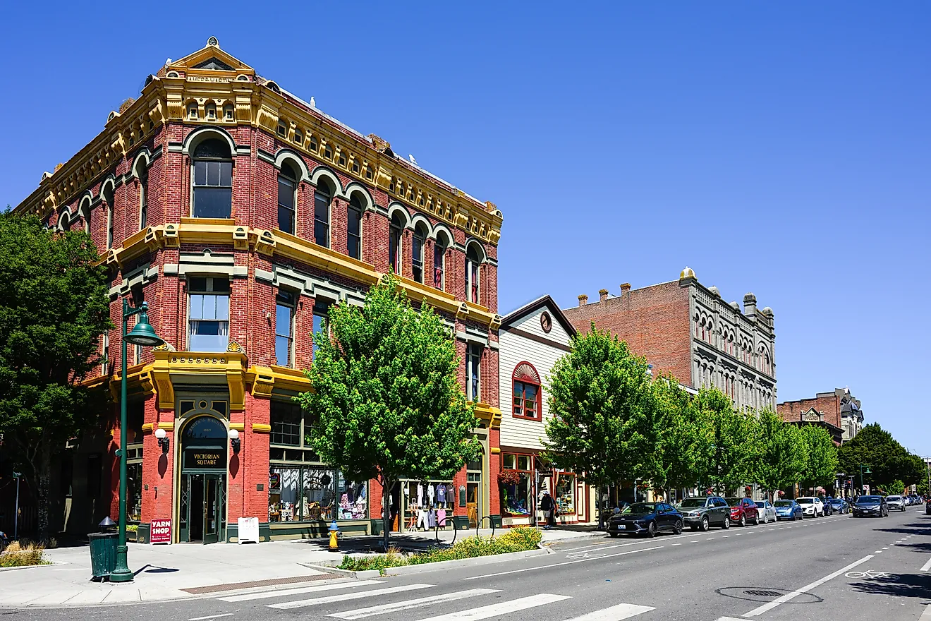 Cityscape view of the James and Hastings building and Water Street in Port Townsend, Washington. Image credit: Ian Dewar Photography / Shutterstock.com.
